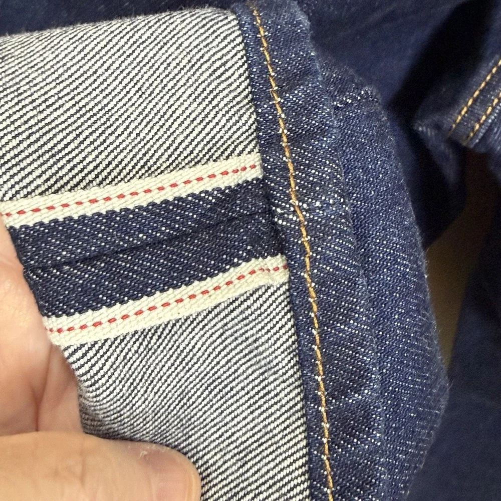 Levi's 501 Selvedge Denim Jeans Men's 32x36 Dark Indigo Straight Leg Button Fly